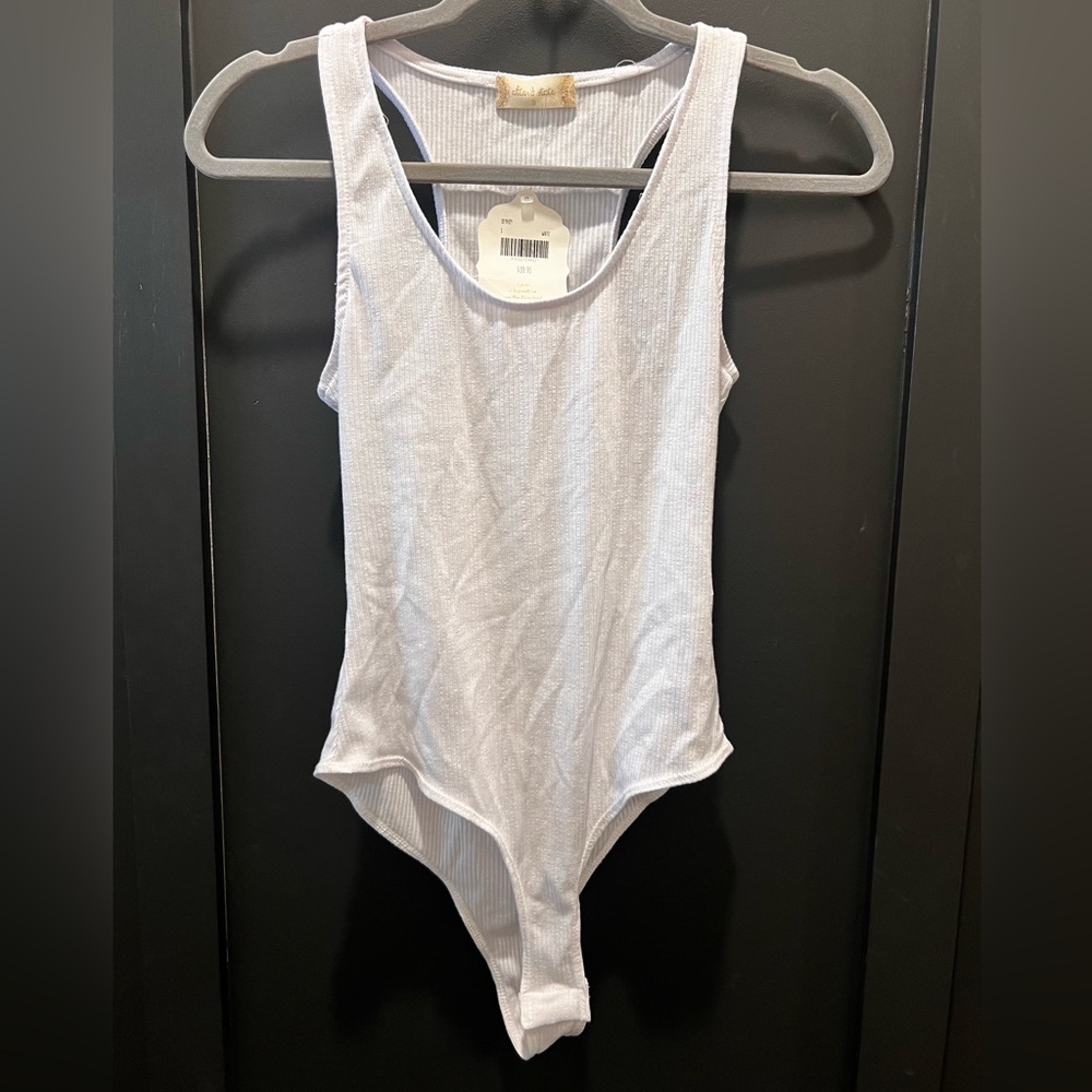 Altar'd State White Ribbed Bodysuit - NWT